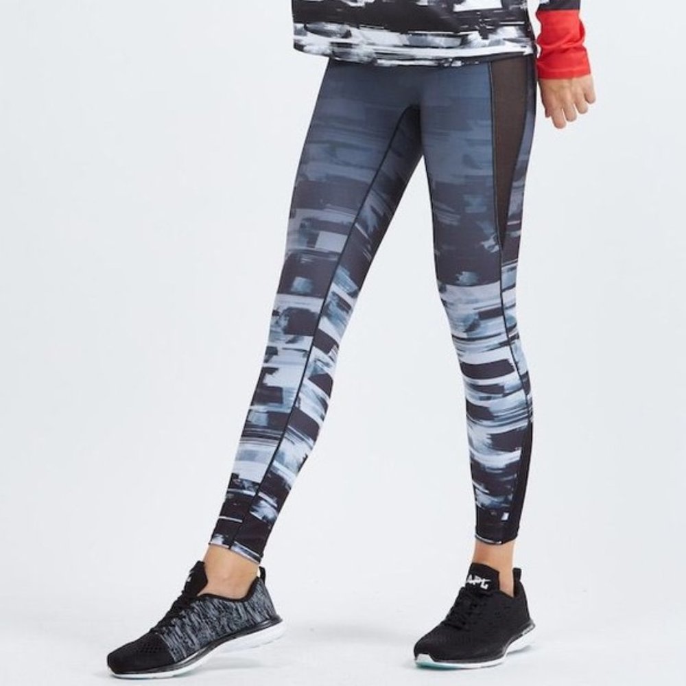 Prabal Gurung Graphic Print Mesh Side Leggings